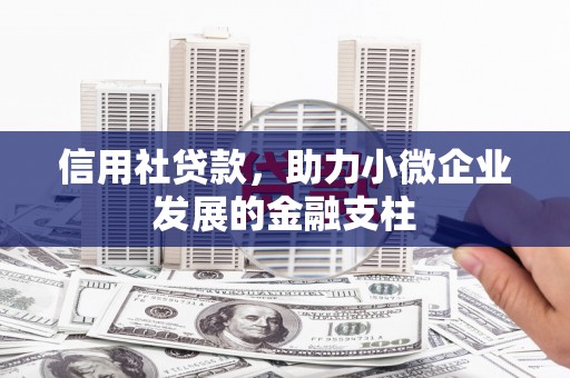 遵化信用社贷款，助力小微企业发展的金融支柱