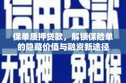 遵化保单质押贷款，解锁保险单的隐藏价值与融资新途径