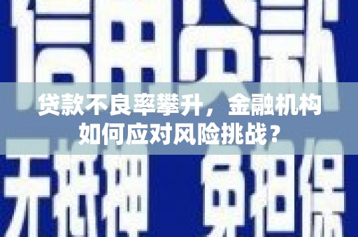遵化贷款不良率攀升，金融机构如何应对风险挑战？