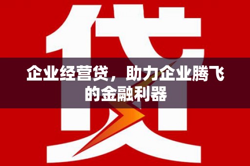 遵化企业经营贷，助力企业腾飞的金融利器