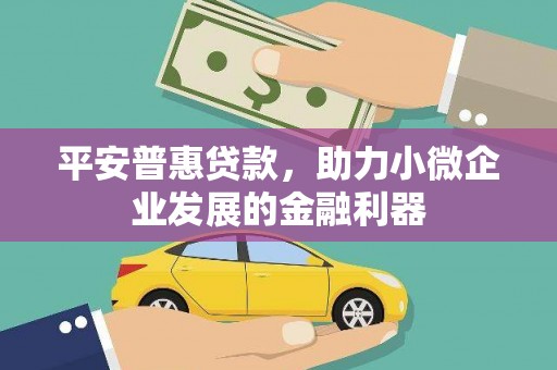 遵化平安普惠贷款，助力小微企业发展的金融利器