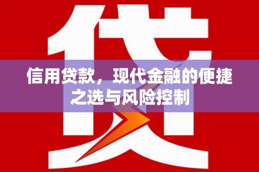 遵化信用贷款，现代金融的便捷之选与风险控制