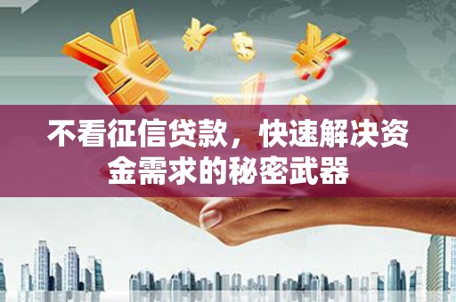 遵化不看征信贷款，快速解决资金需求的秘密武器
