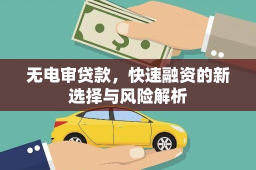 遵化无电审贷款，快速融资的新选择与风险解析