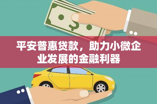遵化平安普惠贷款，助力小微企业发展的金融利器