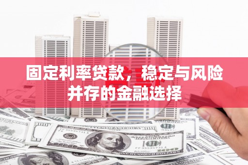 遵化固定利率贷款，稳定与风险并存的金融选择