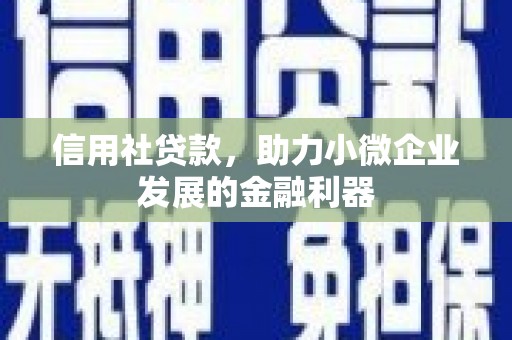 遵化信用社贷款，助力小微企业发展的金融利器