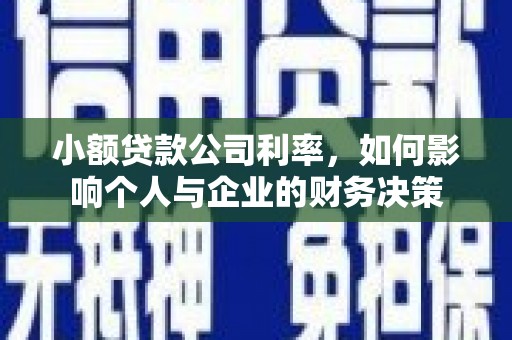 遵化小额贷款公司利率，如何影响个人与企业的财务决策