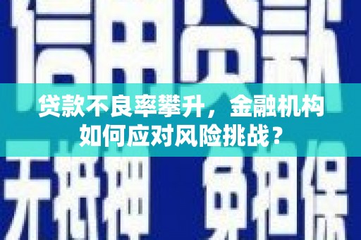 遵化贷款不良率攀升，金融机构如何应对风险挑战？