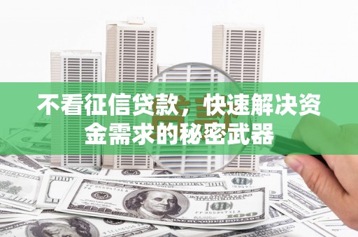遵化不看征信贷款，快速解决资金需求的秘密武器