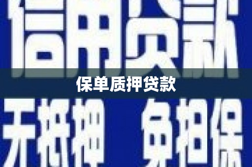 遵化保单质押贷款